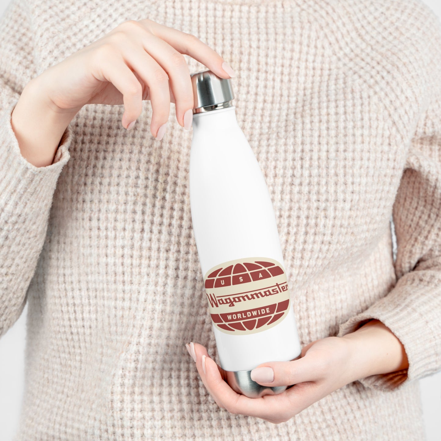 Insulated Bottle — Retro "USA Worldwide" Globe Design, 20oz