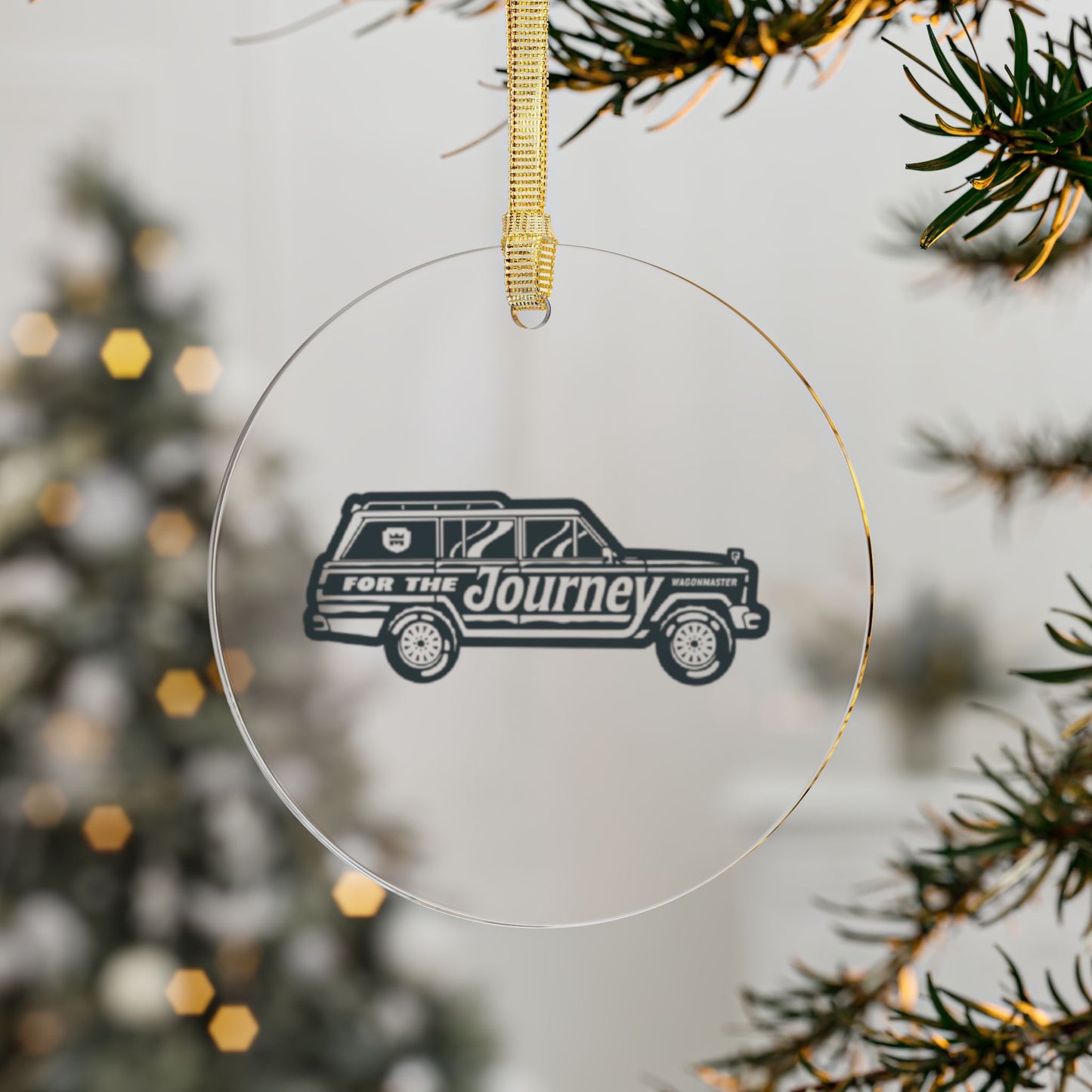 Acrylic Ornament — Retro Station Wagon 'Journey' Holiday Decoration