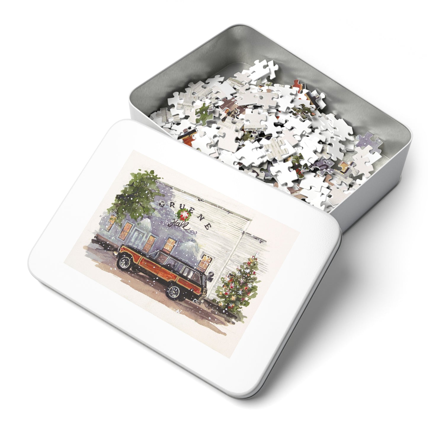 Gruene Wagon Holiday Jigsaw Puzzle (with Tin)