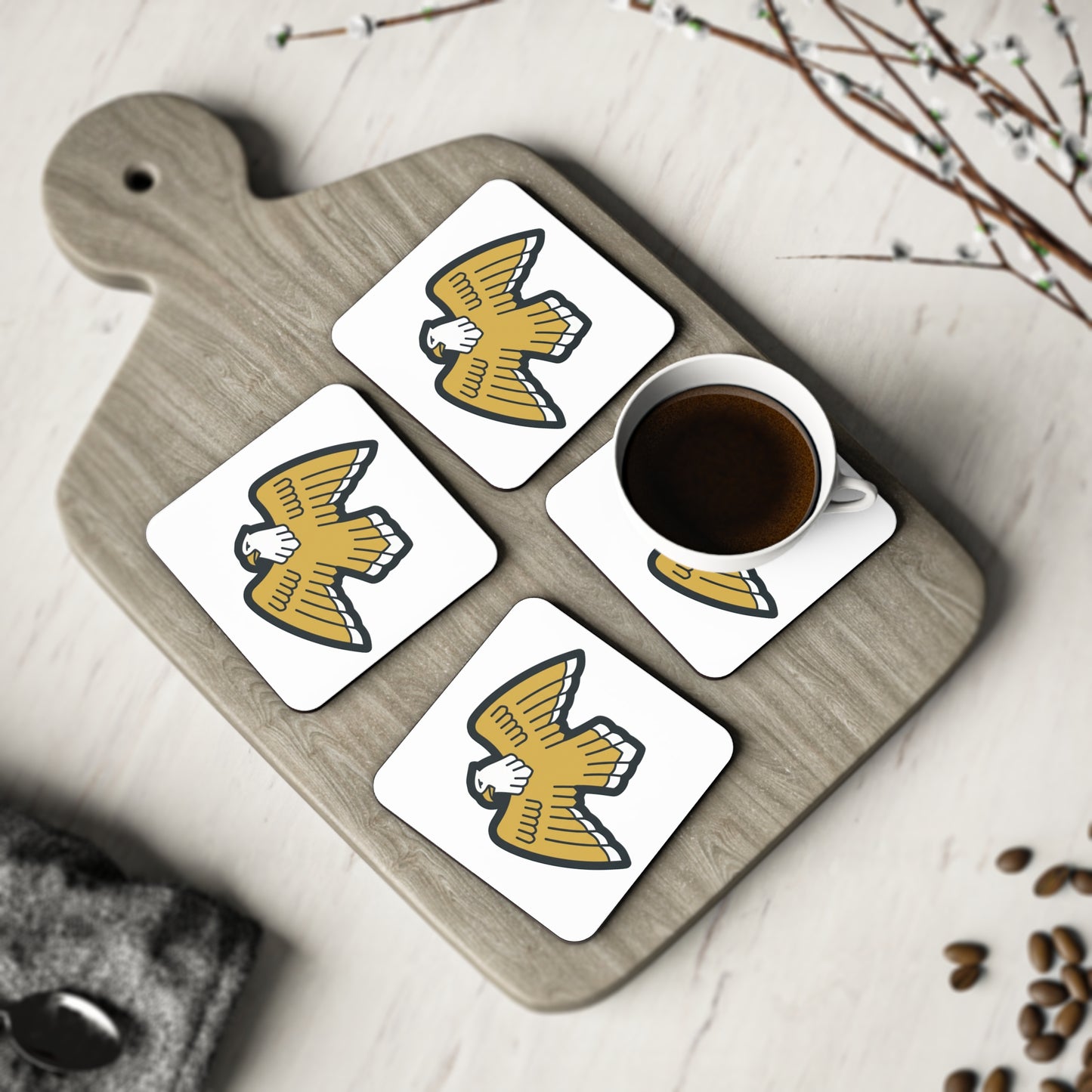 Golden Eagle Drink Coasters (Set of 4)