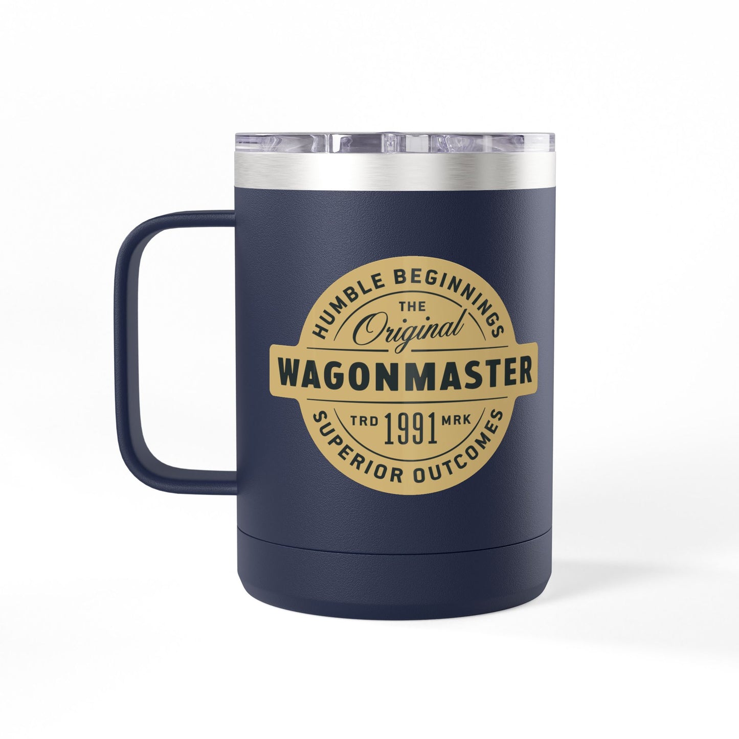 15oz Insulated Coffee Tumbler Mug — Wagonmaster Vintage Seal Design
