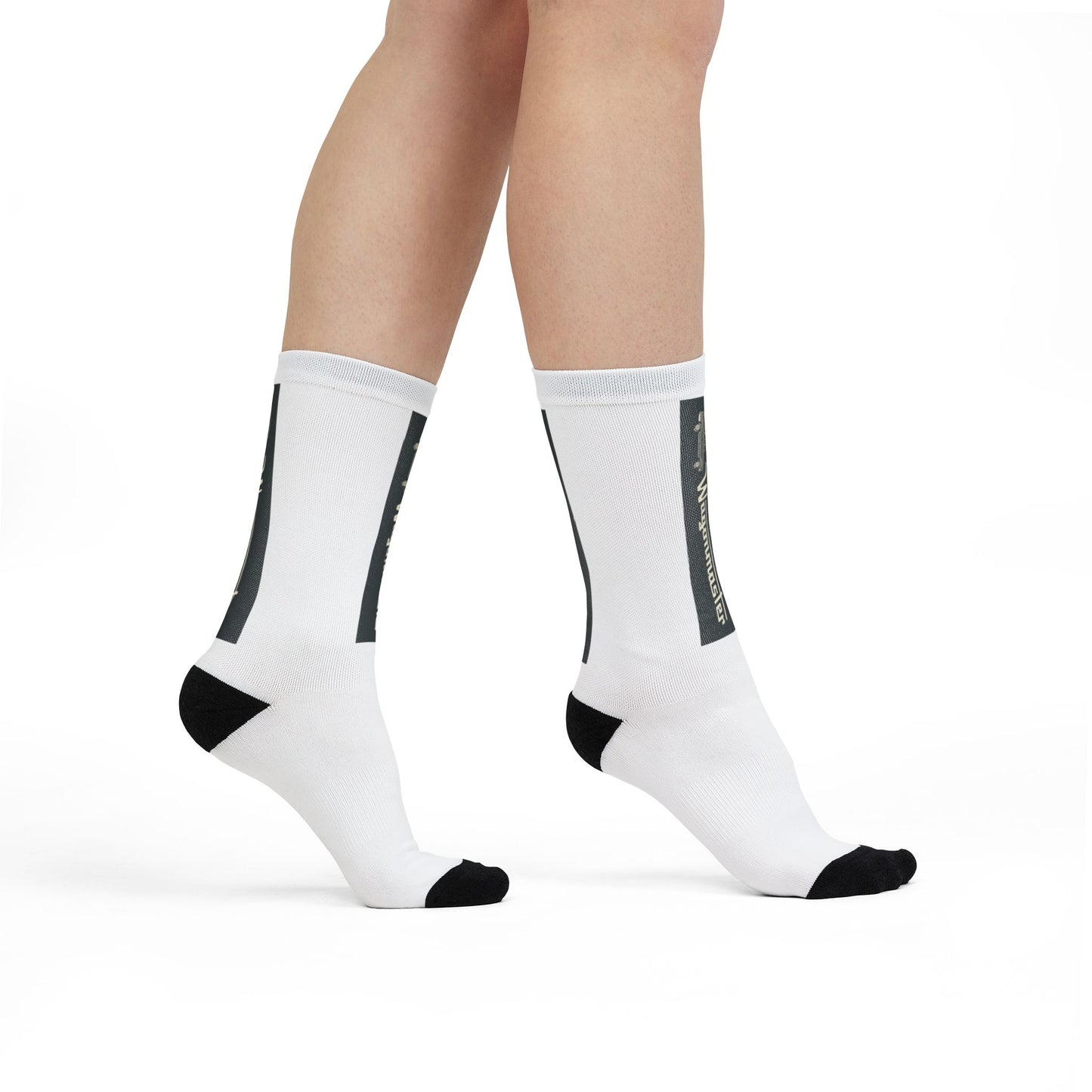 Wagonmaster Crew Socks - Vertical Charcoal Logo