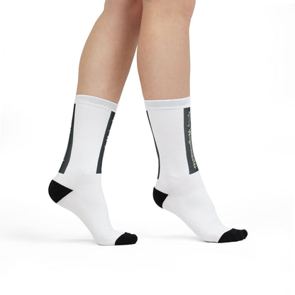 Wagonmaster Crew Socks - Vertical Charcoal Logo