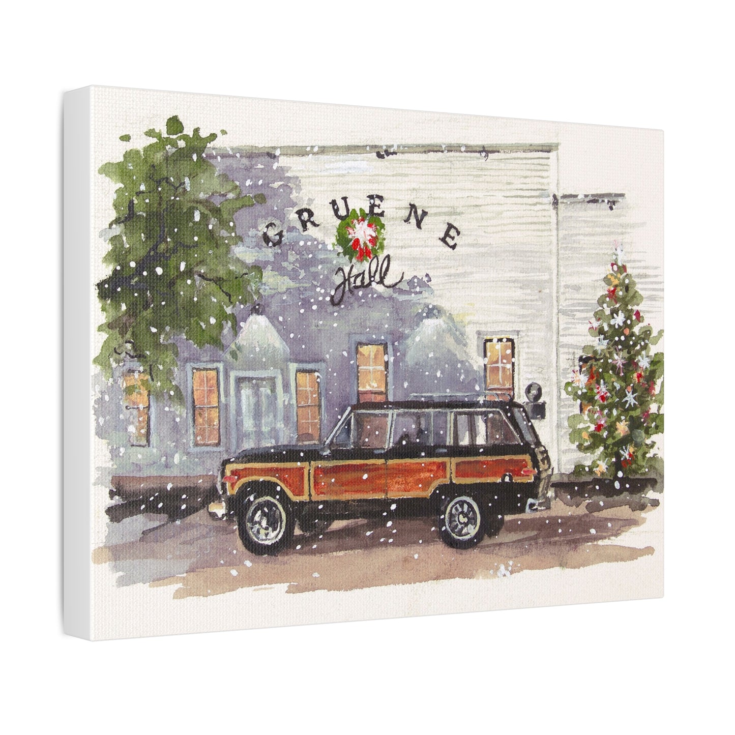Christmas at Gruene Hall Stretched Canvas Art