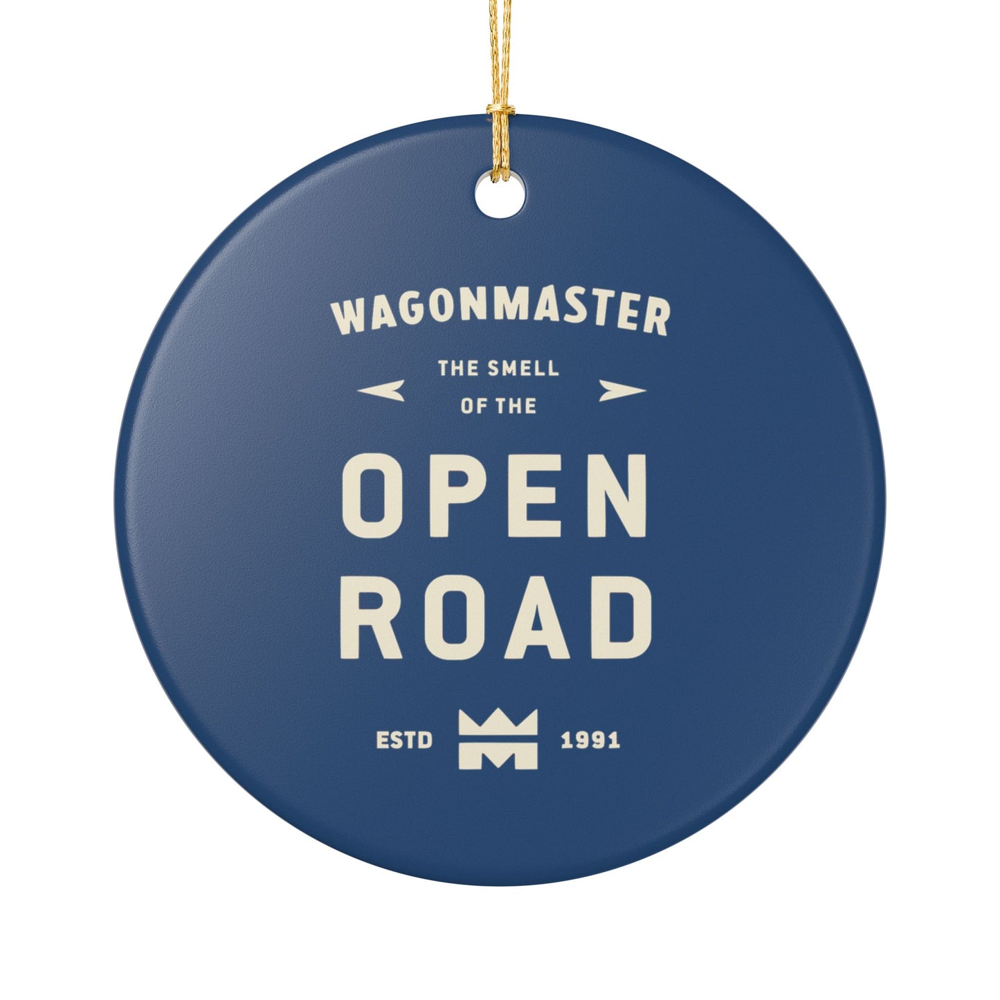 Ceramic Ornament – "Open Road" - Dark Metallic Blue