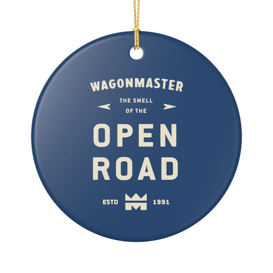 Ceramic Ornament – "Open Road" - Dark Metallic Blue