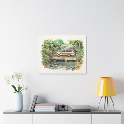 White Wagoneer Stretched Canvas Art