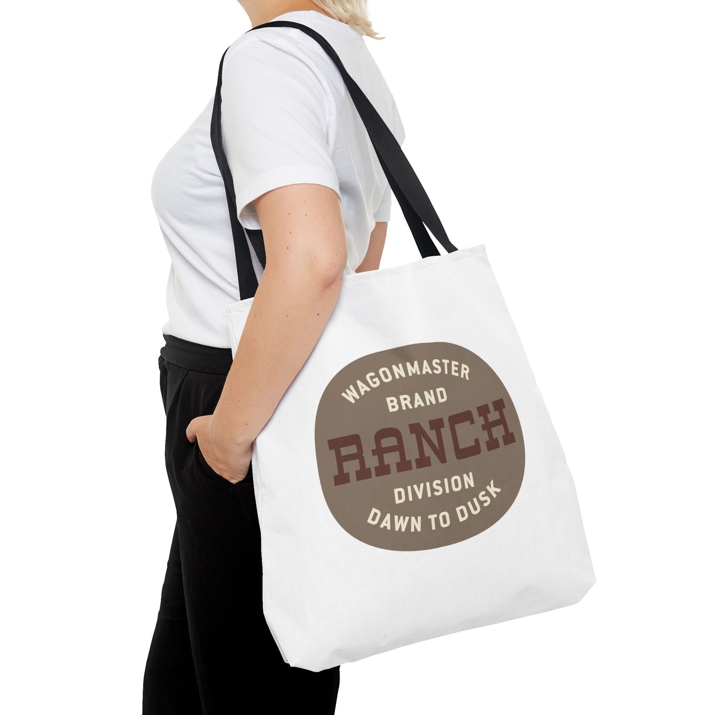 Ranch Wagonmaster Logo Tote Bag — Vintage Western 'Dawn to Dusk' Cotton Tote