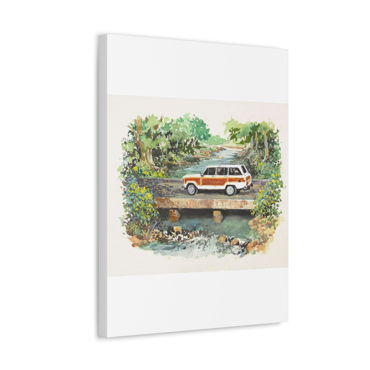 White Wagoneer Stretched Canvas Art