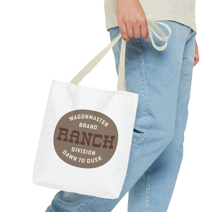 Ranch Wagonmaster Logo Tote Bag — Vintage Western 'Dawn to Dusk' Cotton Tote