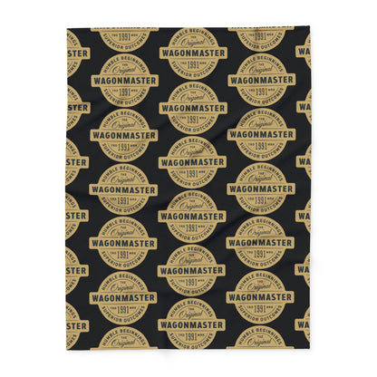 Wagonmaster Logo Fleece Blanket — Vintage Badge Cozy Throw