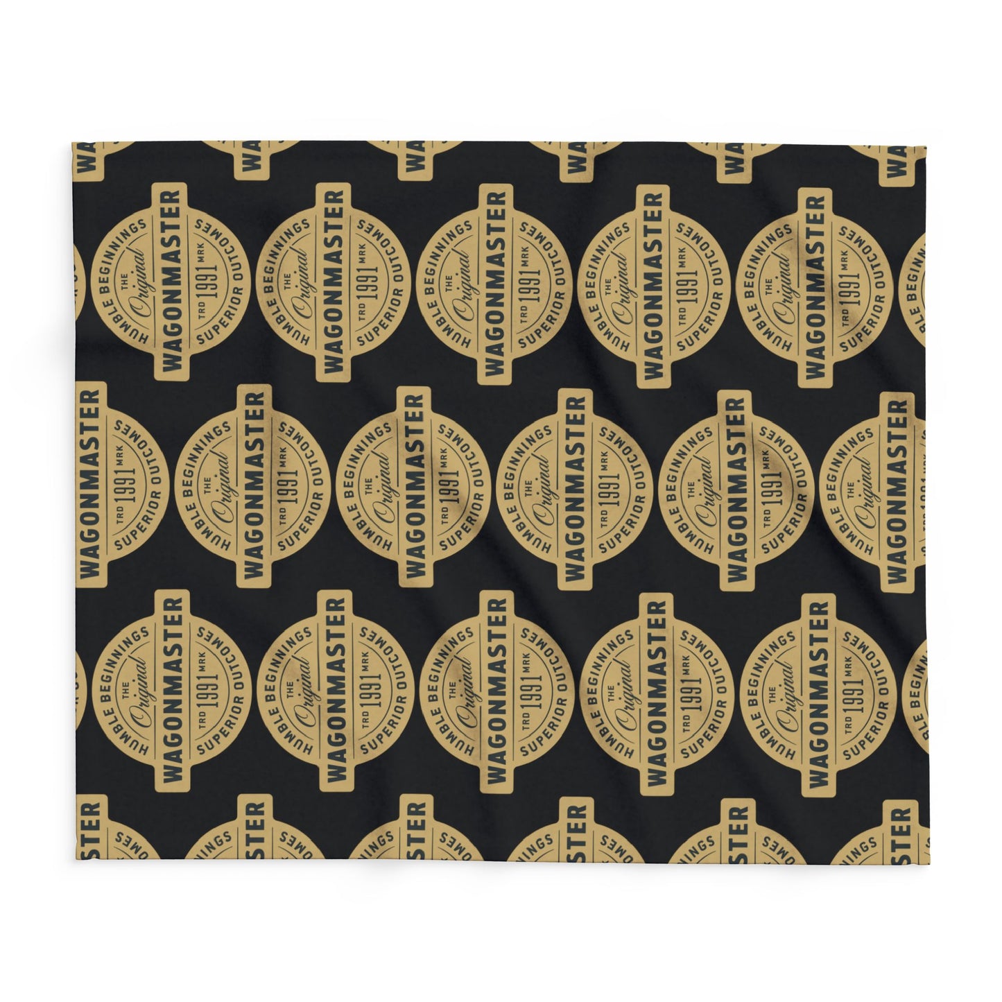 Wagonmaster Logo Fleece Blanket — Vintage Badge Cozy Throw