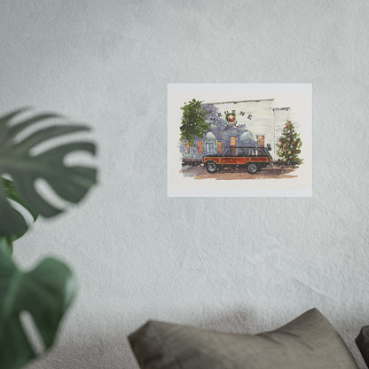 Christmas at Gruene Halle Wagoneer Poster - Multiple Sizes Available