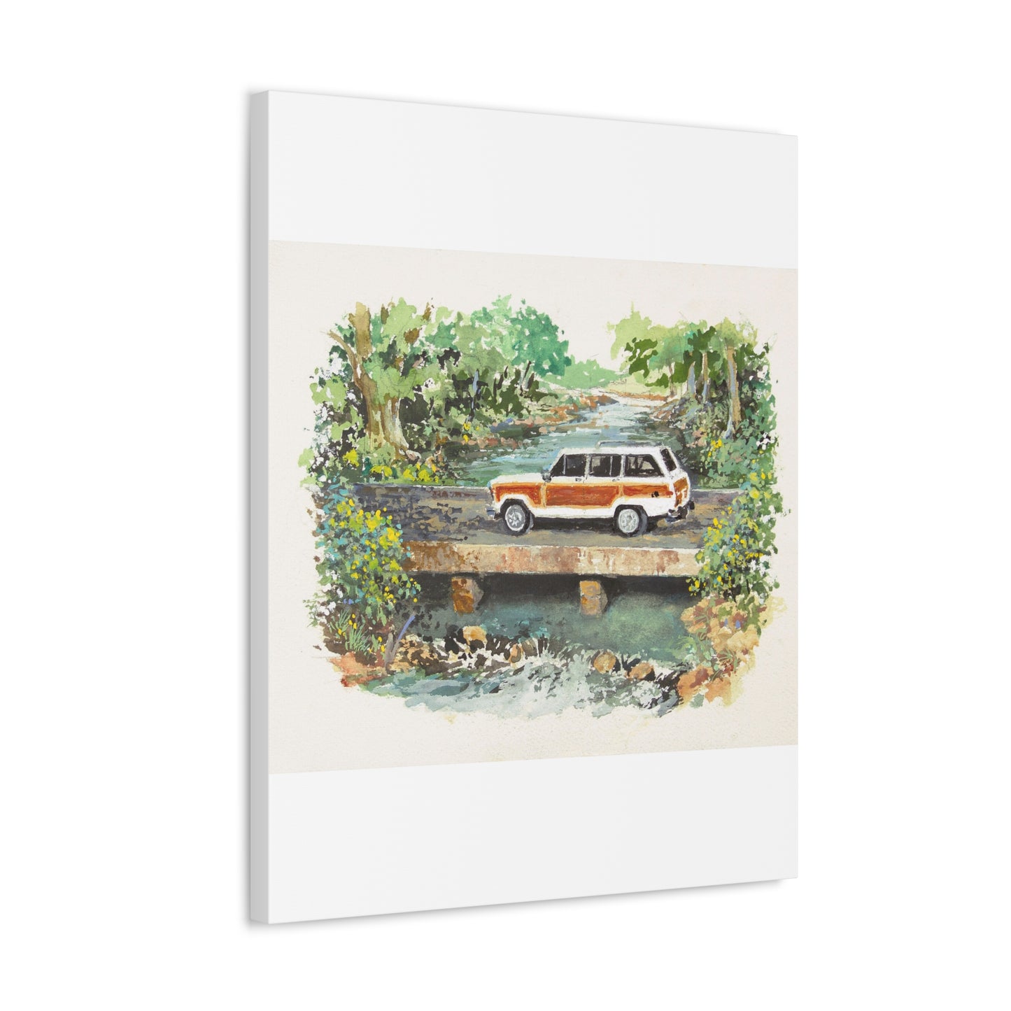 White Wagoneer Stretched Canvas Art
