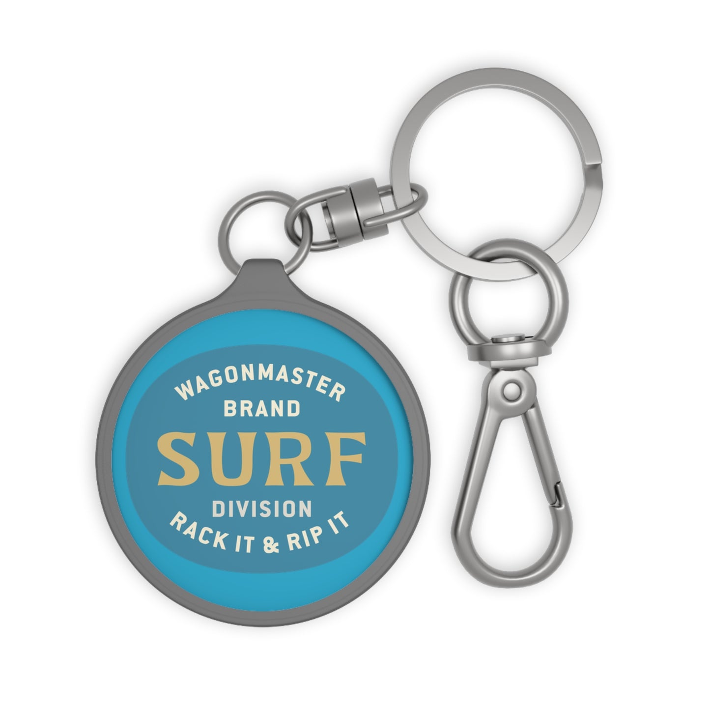 Surf Keyring Tag — Wagonmaster “Rack It & Rip It” Surf Division Keychain