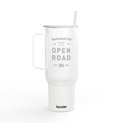 40oz Engraved Travel Tumbler with Lid — “Open Road” Stainless Insulated Cup