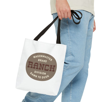 Ranch Wagonmaster Logo Tote Bag — Vintage Western 'Dawn to Dusk' Cotton Tote