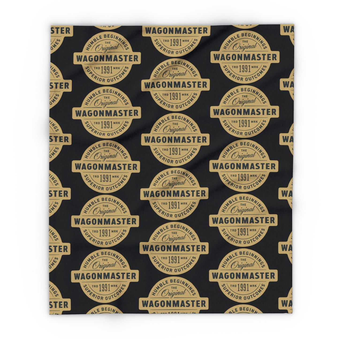 Wagonmaster Logo Fleece Blanket — Vintage Badge Cozy Throw