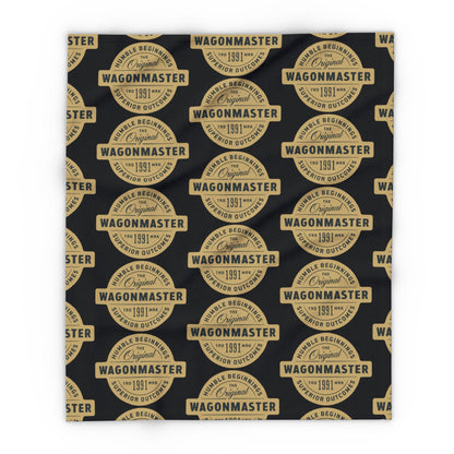 Wagonmaster Logo Fleece Blanket — Vintage Badge Cozy Throw