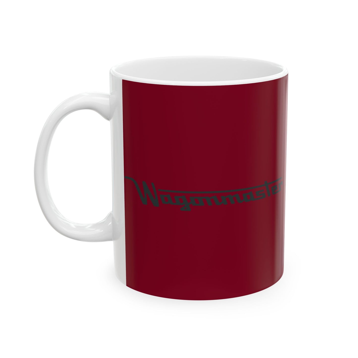 Ceramic Mug — Retro Coffee Cup (11oz/15oz) - Burgundy with Black