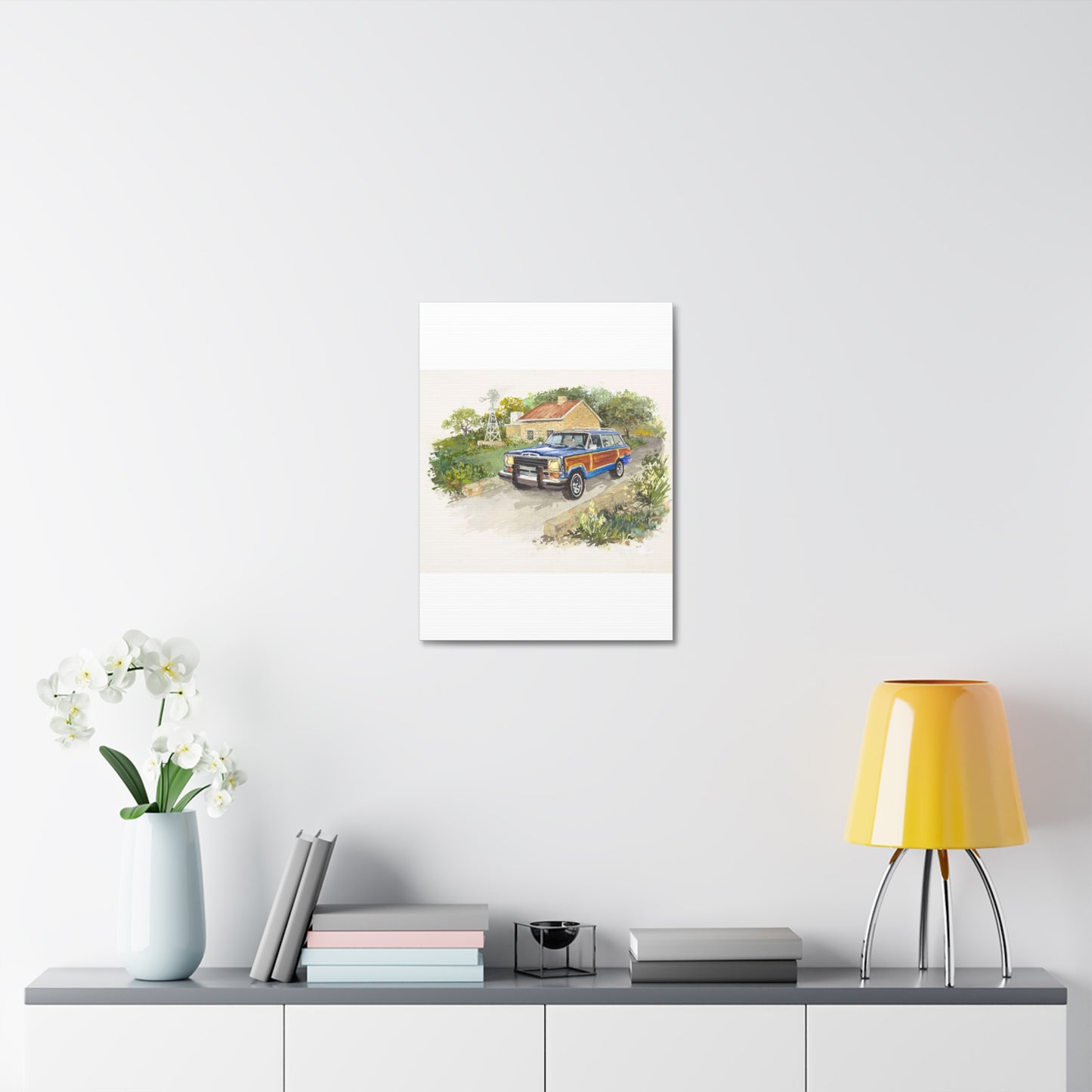 Blue Wagoneer Stretched Canvas Art