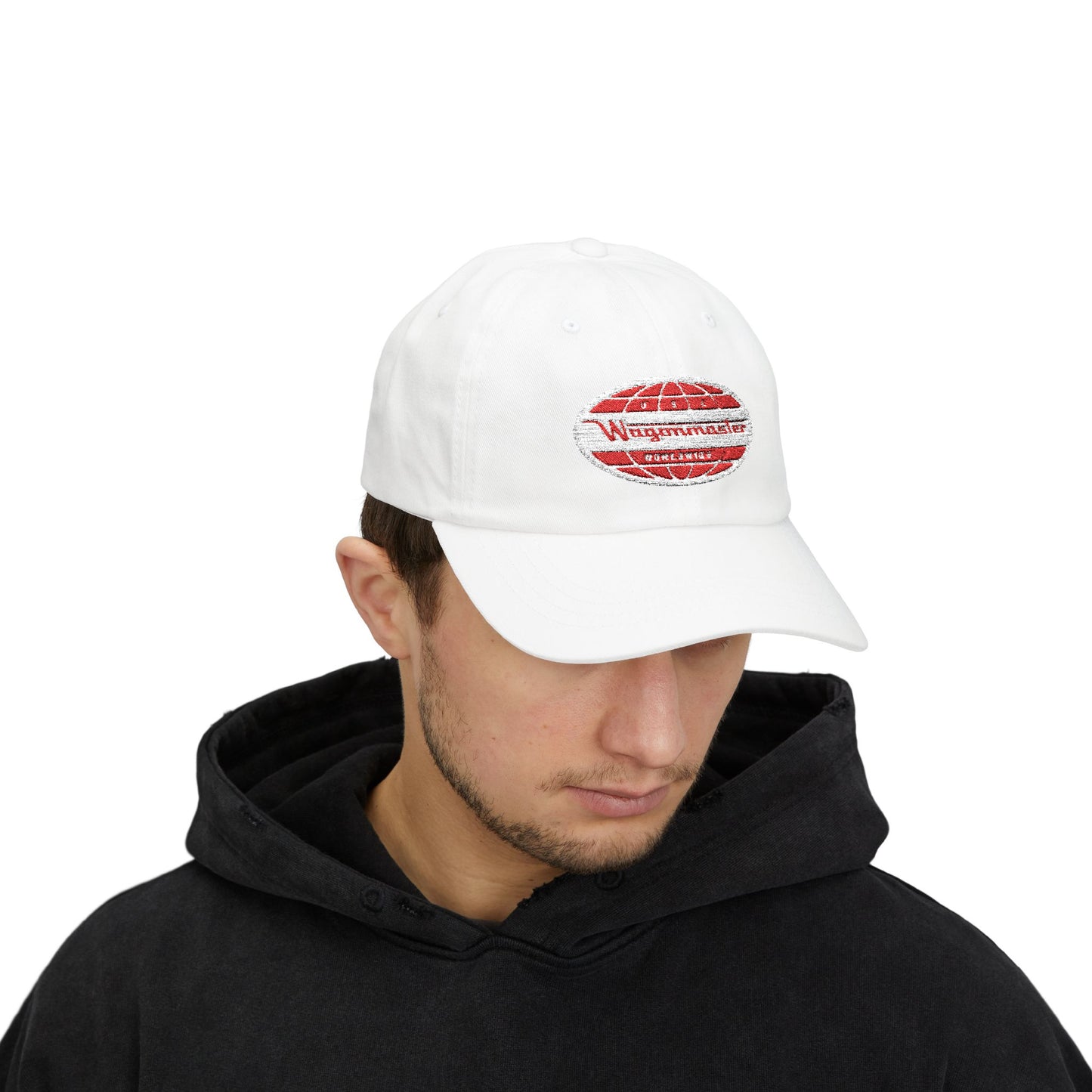 Classic White Dad Cap with Retro Logo - Multiple Colors