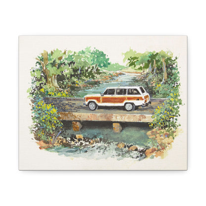 White Wagoneer Stretched Canvas Art