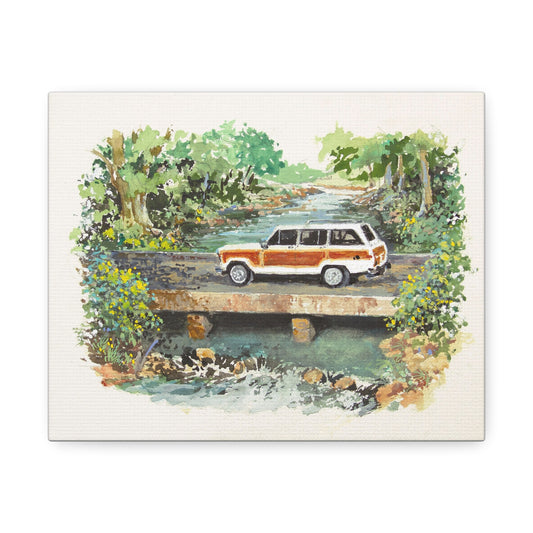 White Wagoneer Stretched Canvas Art