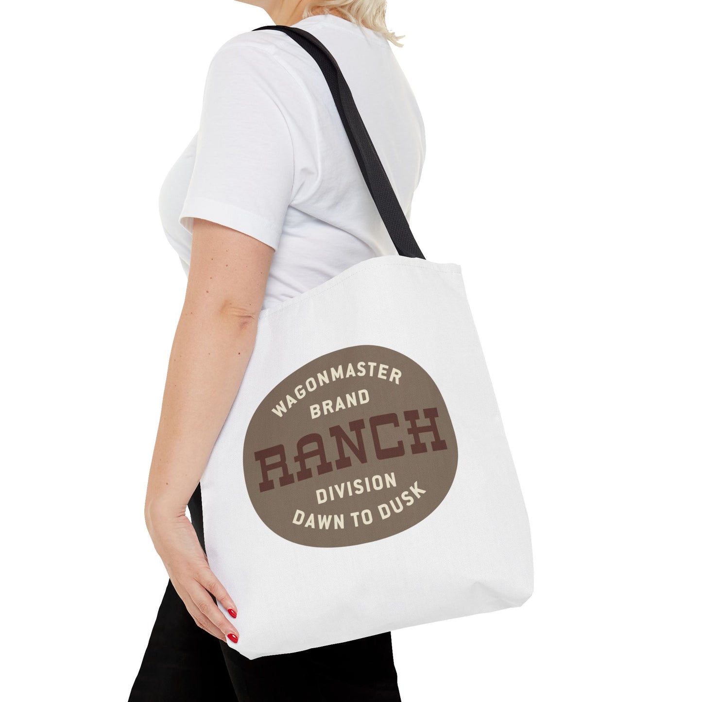 Ranch Wagonmaster Logo Tote Bag — Vintage Western 'Dawn to Dusk' Cotton Tote