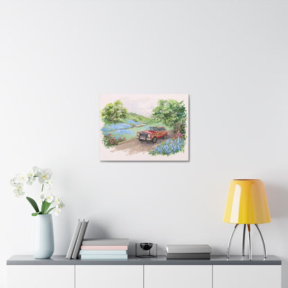 Red Wagoneer Stretched Canvas Art