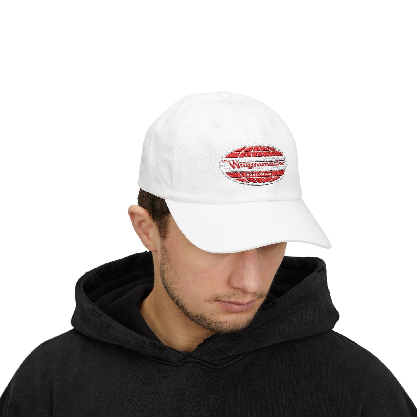 Classic White Dad Cap with Retro Logo