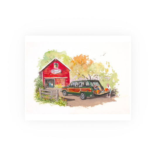 Fall Harvest Wagoneer Poster - Multiple Sizes Available