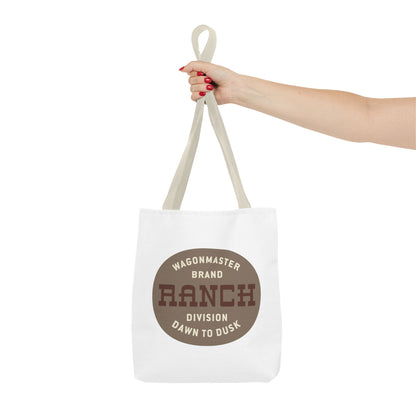 Ranch Wagonmaster Logo Tote Bag — Vintage Western 'Dawn to Dusk' Cotton Tote