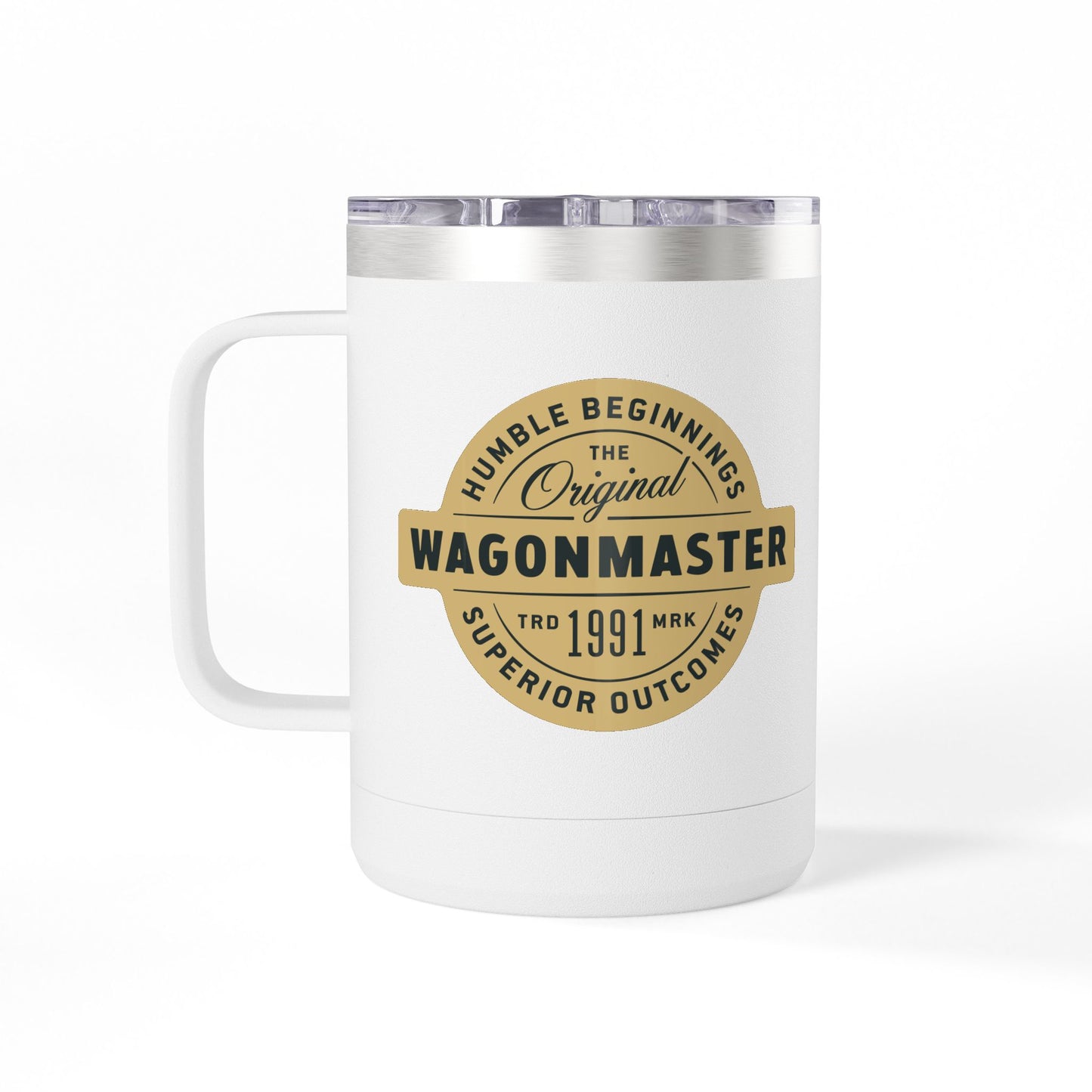 15oz Insulated Coffee Tumbler Mug — "Master" Vintage Seal Design