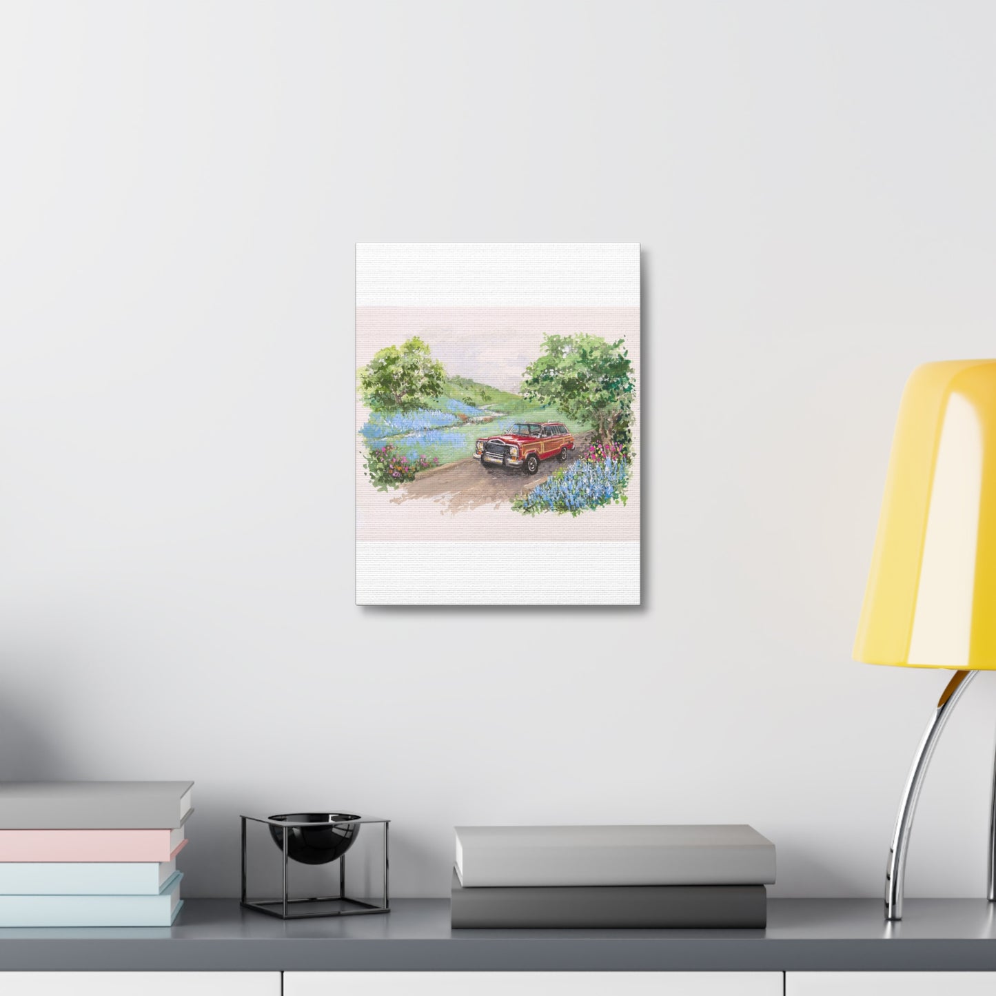 Red Wagoneer Stretched Canvas Art