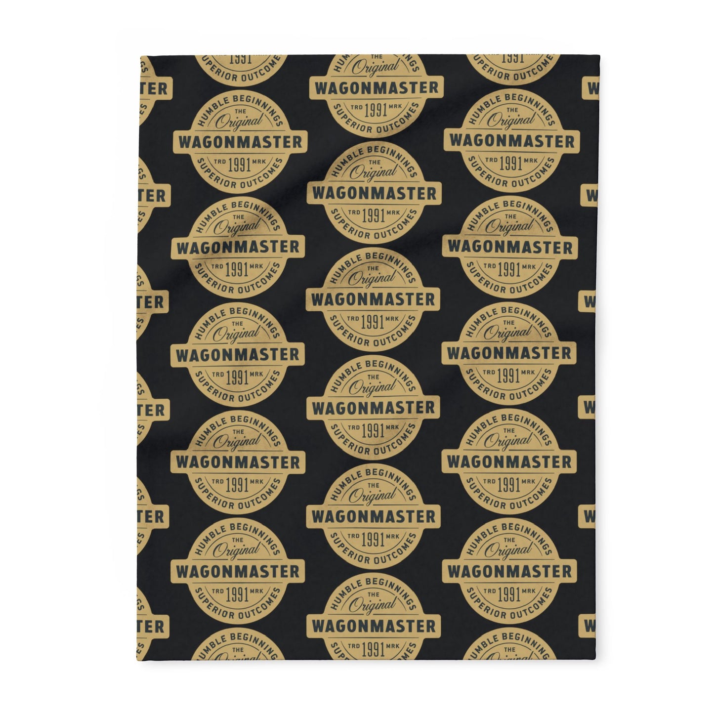 Wagonmaster Logo Fleece Blanket — Vintage Badge Cozy Throw