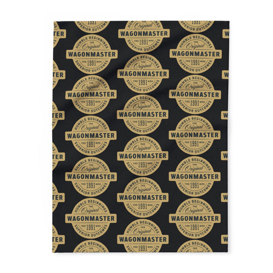 Wagonmaster Logo Fleece Blanket — Vintage Badge Cozy Throw