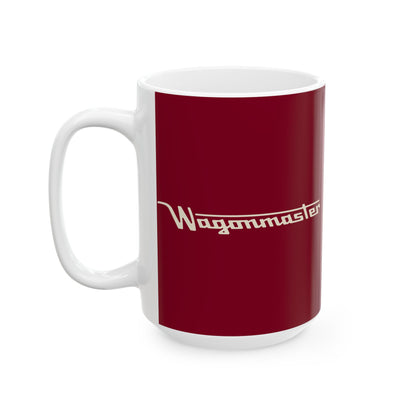 Ceramic Mug — Retro Coffee Cup (11oz/15oz) - Burgundy with Tan