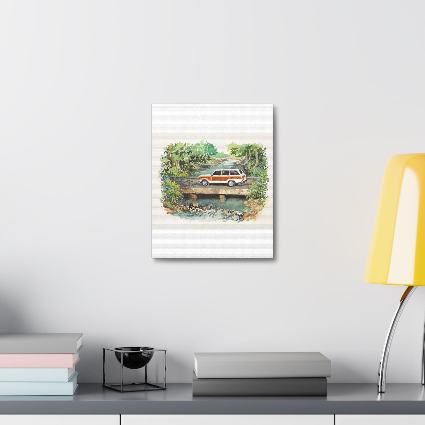 White Wagoneer Stretched Canvas Art