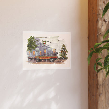Christmas at Gruene Halle Wagoneer Poster - Multiple Sizes Available