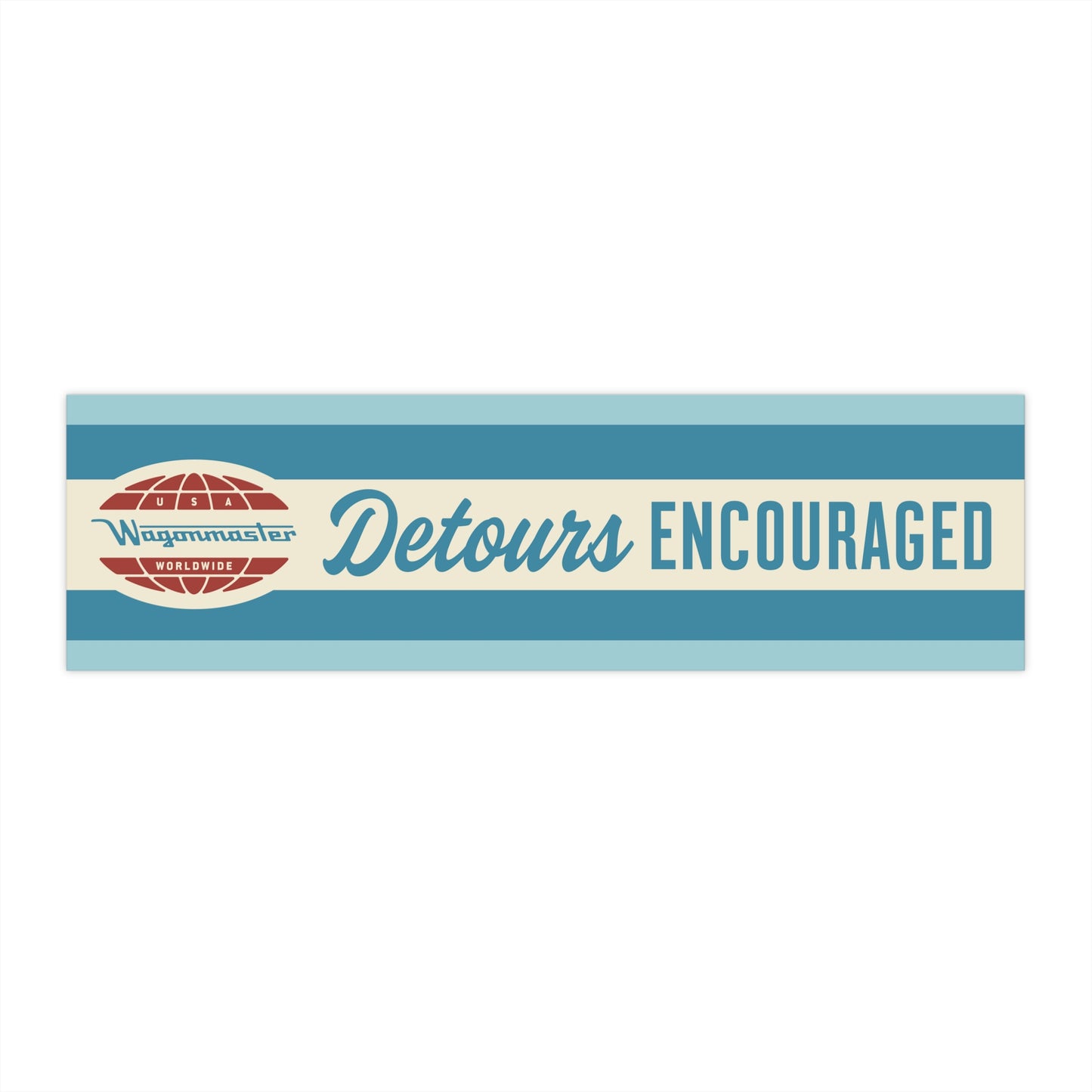Bumper Sticker — “Detours Encouraged” - Spinnaker Blue