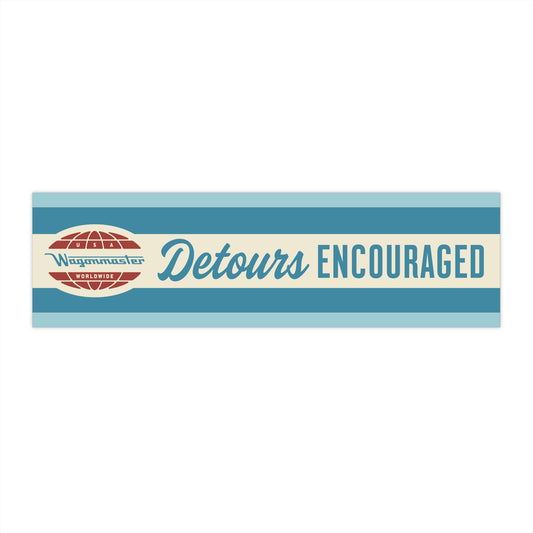 Bumper Sticker — “Detours Encouraged” - Spinnaker Blue