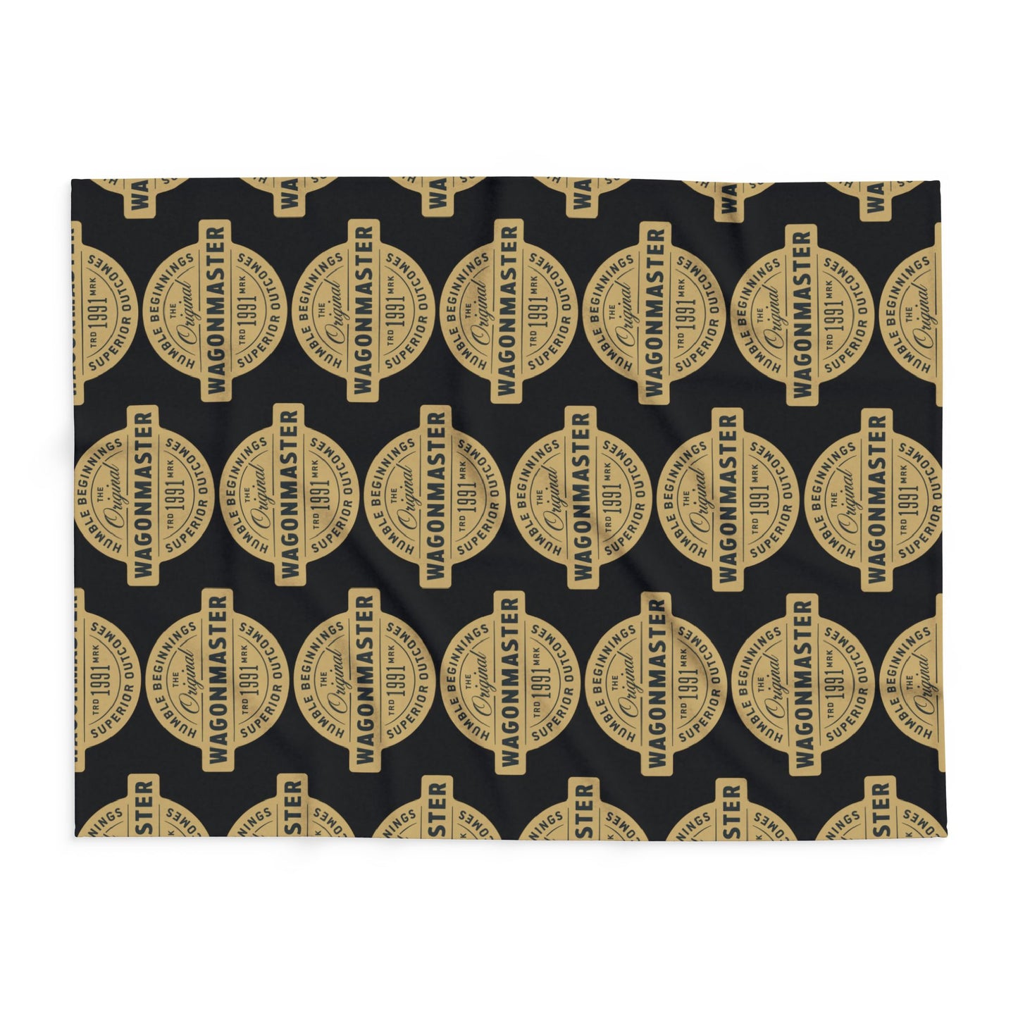Wagonmaster Logo Fleece Blanket — Vintage Badge Cozy Throw