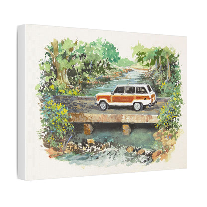 White Wagoneer Stretched Canvas Art