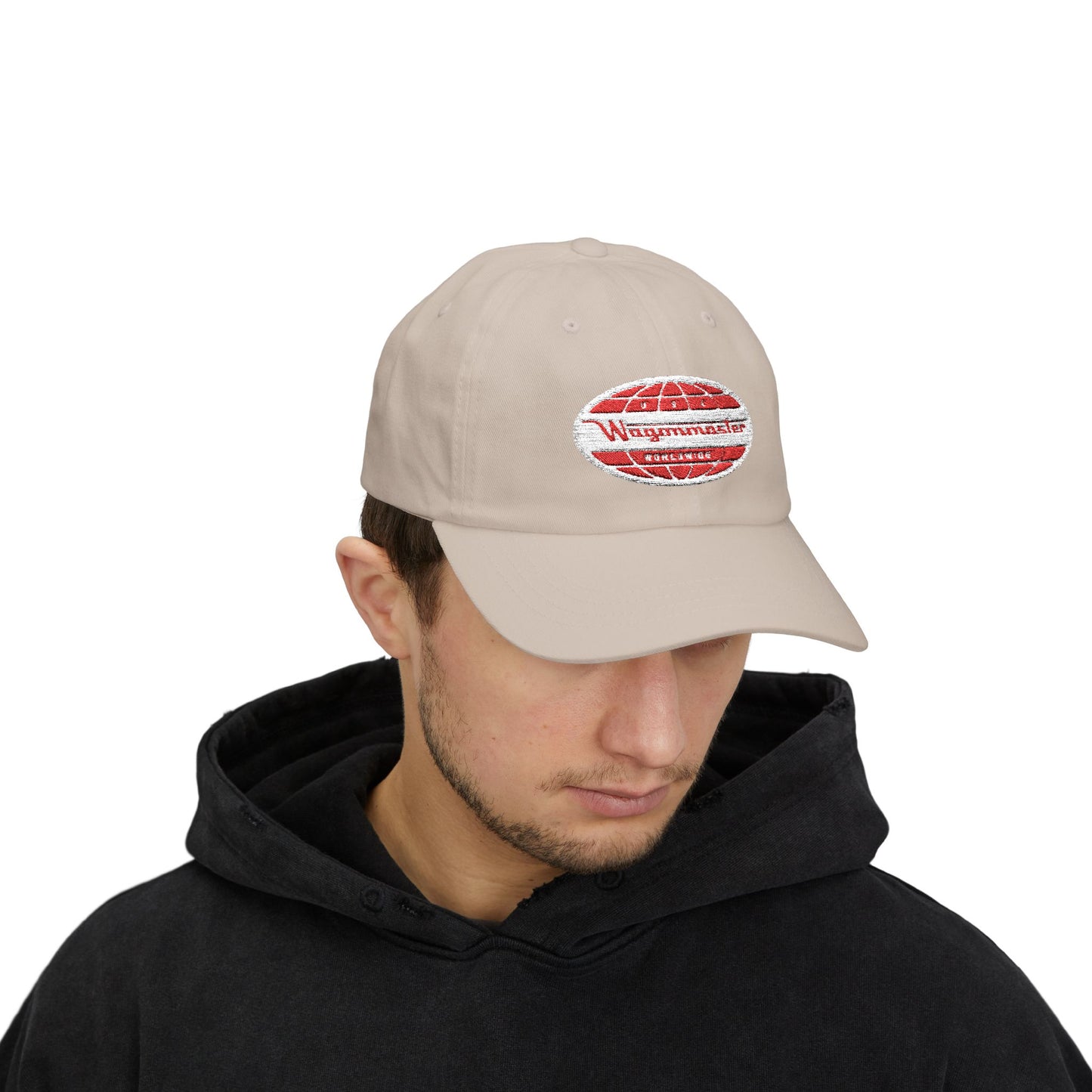 Classic White Dad Cap with Retro Logo