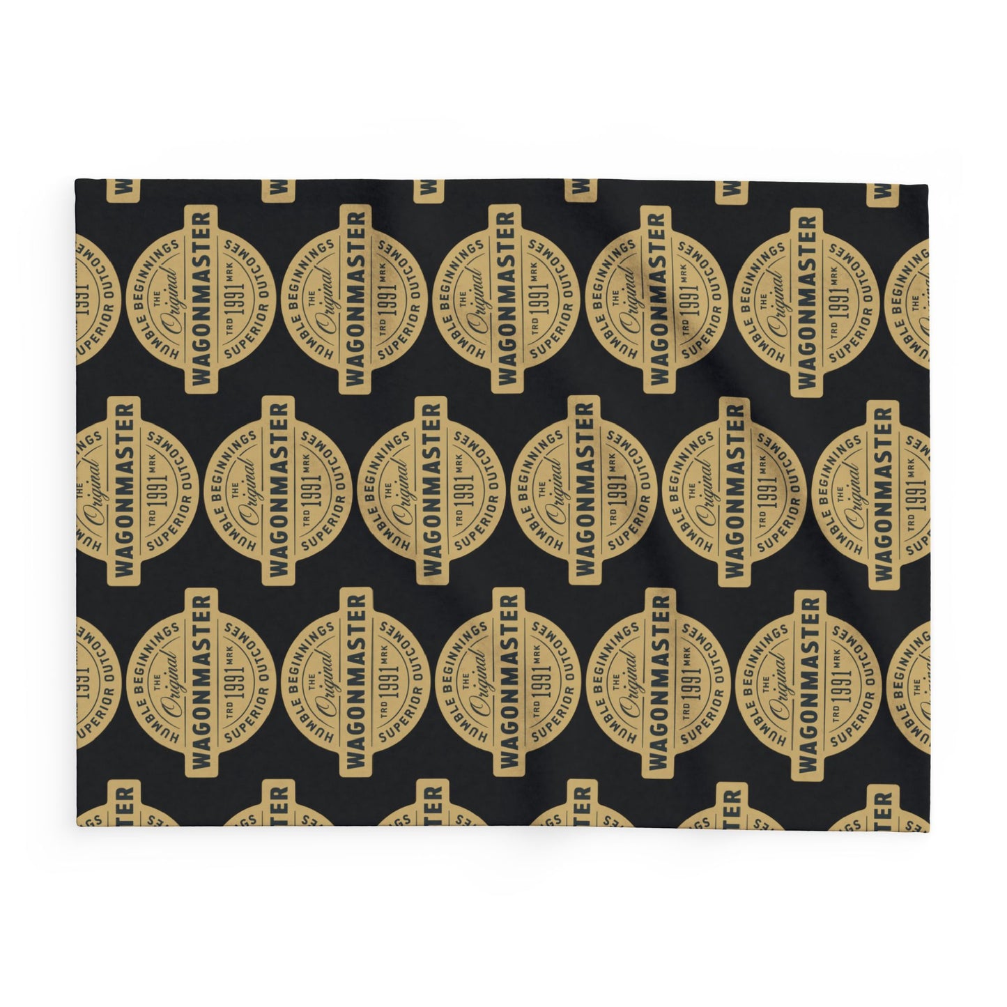 Wagonmaster Logo Fleece Blanket — Vintage Badge Cozy Throw