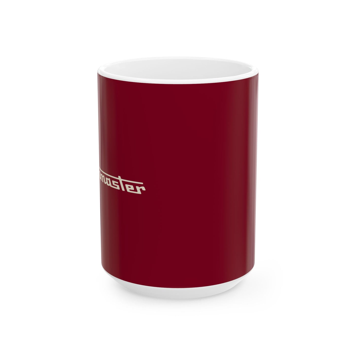 Ceramic Mug — Retro Coffee Cup (11oz/15oz) - Burgundy with Tan
