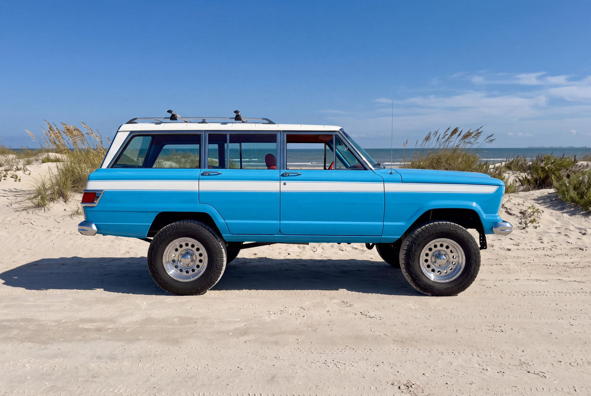 1966 JEEP WAGONEER — CUSTOM BUILT "BEACH RIG" - SKY BLUE OVER WHITE #2101