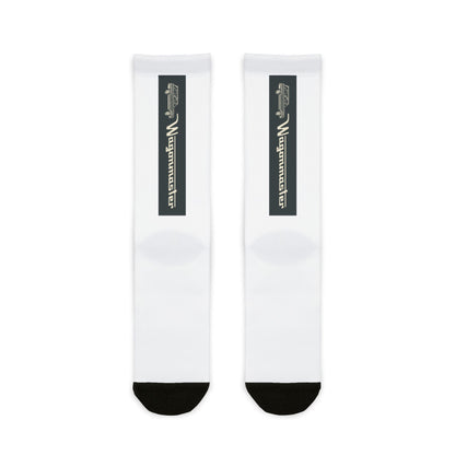 Wagonmaster Crew Socks - Vertical Charcoal Logo