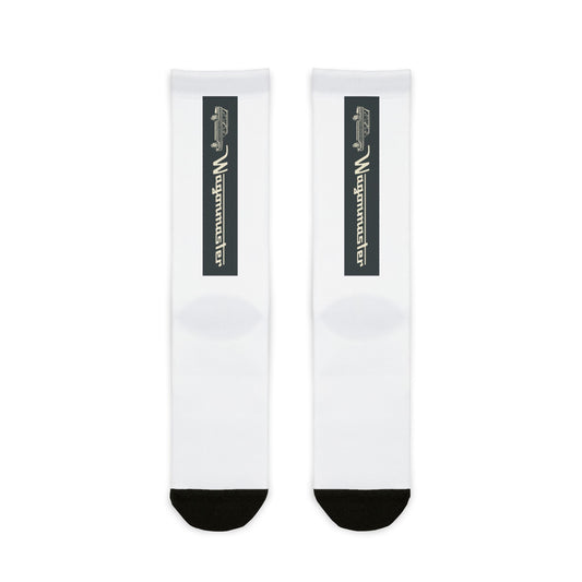 Wagonmaster Crew Socks - Vertical Charcoal Logo